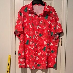 Festive Red Christmas Men's Shirt